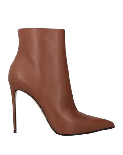 Le Silla Woman Ankle Boots Brown Size 12 Leather
