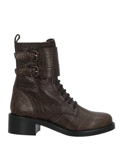 Le Silla Woman Ankle Boots Dark Brown Size 6 Leather