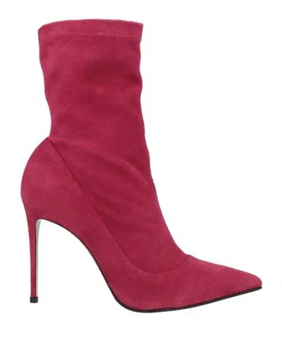 Le Silla Woman Ankle Boots Garnet Size 7 Leather In Red