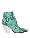 Le Silla Woman Ankle Boots Green Size 7 Leather In Green