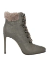 Le Silla Woman Ankle Boots Grey Size 6 Leather In Gray