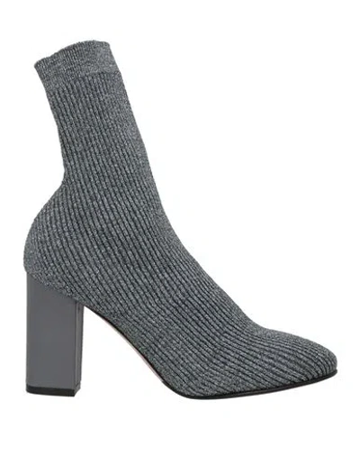 Le Silla Woman Ankle Boots Grey Size 7 Textile Fibers In Gray