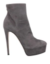 Le Silla Woman Ankle Boots Grey Size 7.5 Leather In Gray