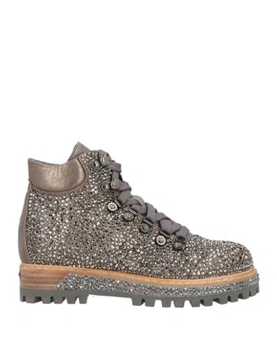 Le Silla Woman Ankle Boots Gunmetal Size 6 Leather In Gray