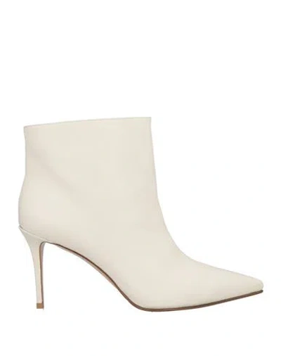 Le Silla Woman Ankle Boots Ivory Size 6 Leather In White