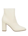 Le Silla Woman Ankle Boots Ivory Size 6.5 Leather In White