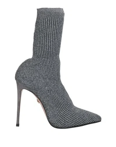 Le Silla Woman Ankle Boots Lead Size 11 Textile Fibers In Gray