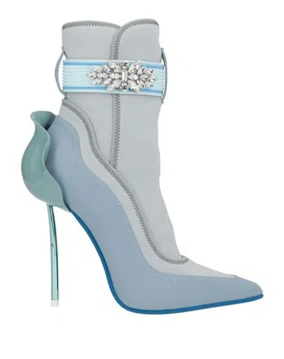 Le Silla Woman Ankle Boots Light Blue Size 5 Leather, Textile Fibers