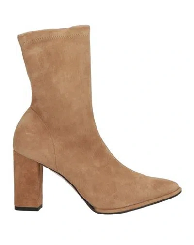 Le Silla Woman Ankle Boots Light Brown Size 8.5 Leather In Beige