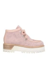 Le Silla Woman Ankle Boots Light Pink Size 5 Leather, Textile Fibers In Pink