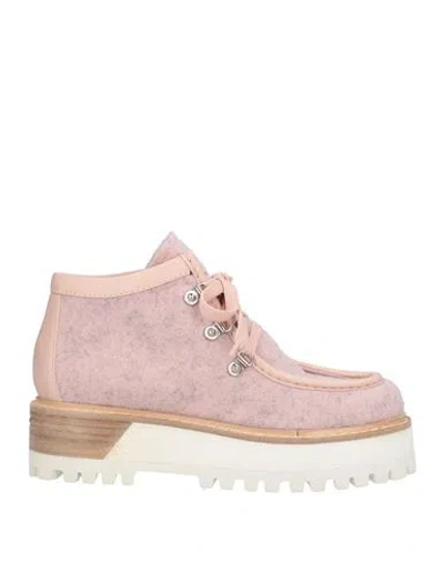 Le Silla Woman Ankle Boots Light Pink Size 5 Leather, Textile Fibers