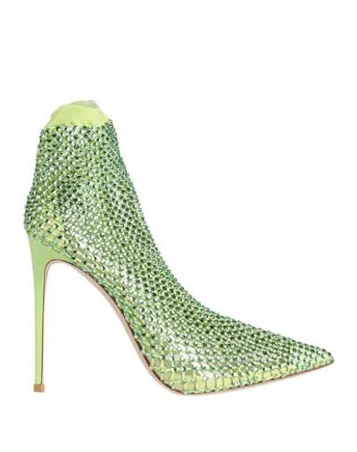 Le Silla Woman Ankle Boots Lime Green Size 8 Textile Fibers, Leather