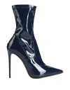 Le Silla Woman Ankle Boots Navy Size 6.5 Leather, Textile Fibers In Navy