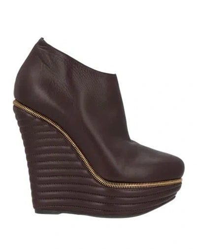 Le Silla Woman Ankle Boots Plum Size 9 Leather In Purple