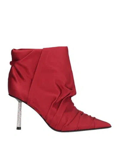 Le Silla Woman Ankle Boots Red Size 5 Textile Fibers