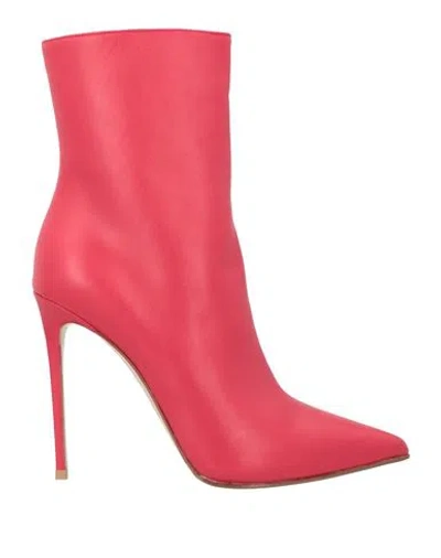 Le Silla Woman Ankle Boots Red Size 9 Calfskin In Red