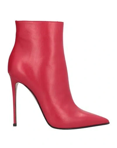 Le Silla Woman Ankle Boots Red Size 6 Leather