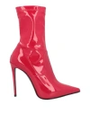 Le Silla Woman Ankle Boots Red Size 7.5 Leather, Textile Fibers