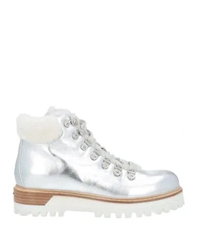 Le Silla Woman Ankle Boots Silver Size 10 Leather In White