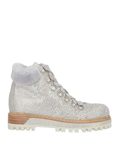 Le Silla Woman Ankle Boots Silver Size 4 Leather