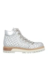 Le Silla Woman Ankle Boots Silver Size 6 Textile Fibers In Silver