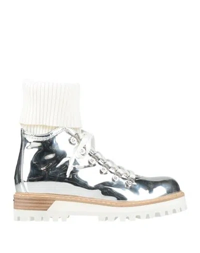 Le Silla Woman Ankle Boots Silver Size 8 Leather