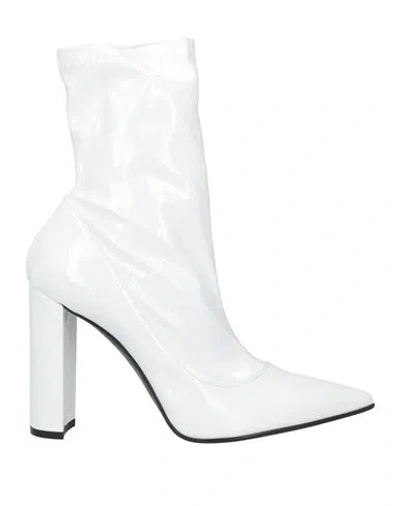 Le Silla Woman Ankle Boots White Size 10 Textile Fibers