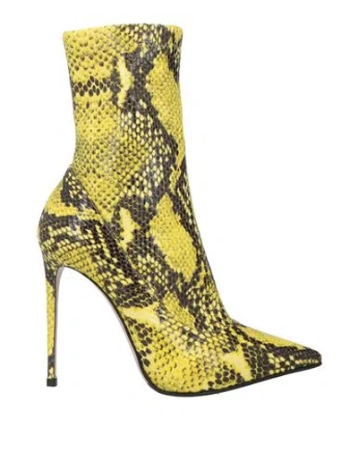 Le Silla Woman Ankle Boots Yellow Size 6 Textile Fibers