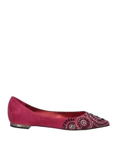 Le Silla Woman Ballet Flats Garnet Size 5 Leather In Red