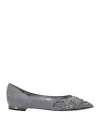 Le Silla Woman Ballet Flats Grey Size 5 Leather In Gray
