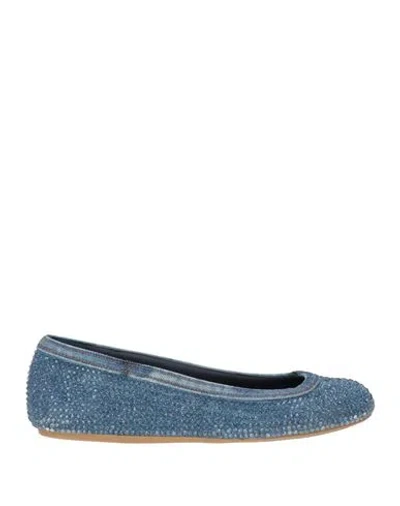 Le Silla Woman Ballet Flats Light Blue Size 8 Textile Fibers