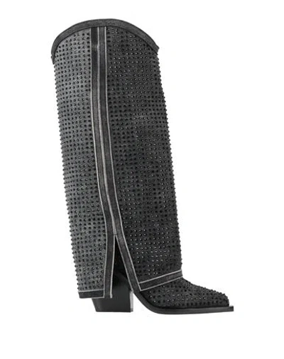 Le Silla Woman Boot Charcoal Size 5 Textile Fibers In Multi