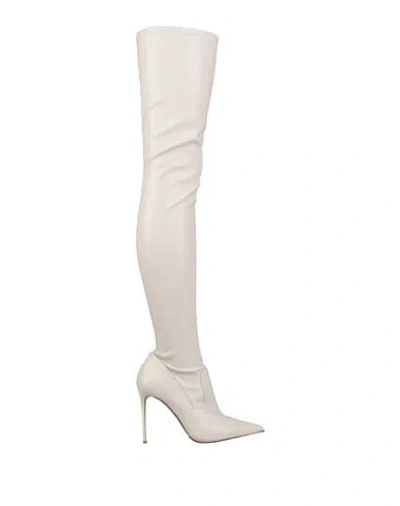Le Silla Woman Boot Ivory Size 6 Textile Fibers In White