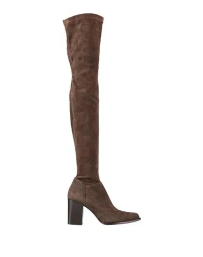 Le Silla Woman Boot Khaki Size 6 Leather In Sand