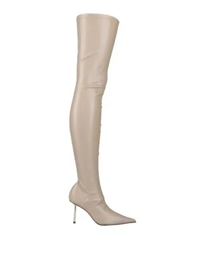 Le Silla Woman Boot Khaki Size 7.5 Textile Fibers In Neutral