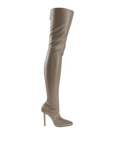 Le Silla Woman Boot Khaki Size 8.5 Textile Fibers In Beige