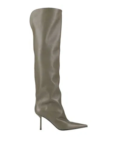 Le Silla Woman Boot Military Green Size 12 Leather In Multi