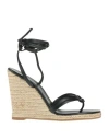Le Silla Woman Espadrilles Black Size 11 Leather