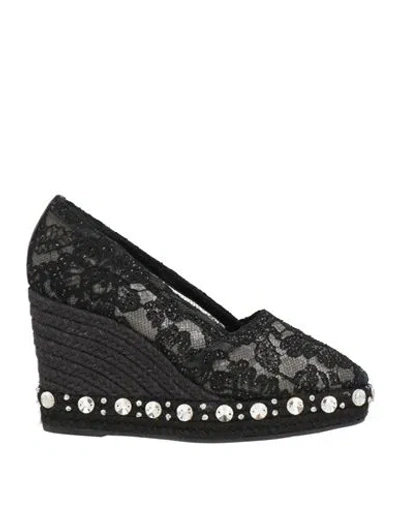 Le Silla Woman Espadrilles Black Size 11 Textile Fibers