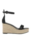 Le Silla Woman Espadrilles Black Size 7.5 Textile Fibers, Leather