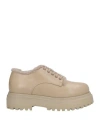 Le Silla Woman Lace-up Shoes Beige Size 7.5 Shearling In Neutral