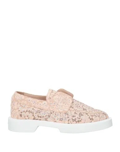 Le Silla Woman Loafers Blush Size 7 Textile Fibers, Leather In Pink