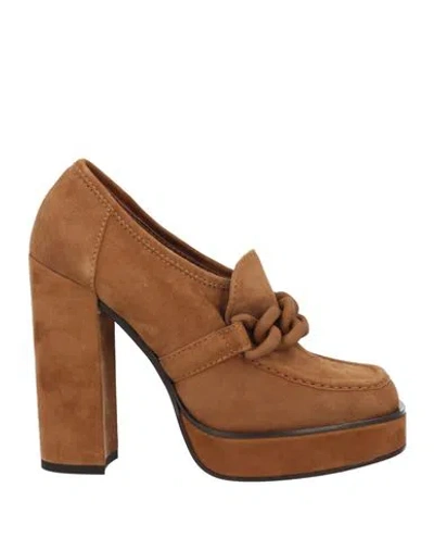 Le Silla Woman Loafers Camel Size 11 Leather In Beige