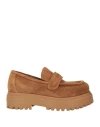 Le Silla Woman Loafers Camel Size 8 Calfskin In Beige