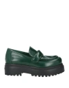 Le Silla Woman Loafers Dark Green Size 5.5 Textile Fibers In Green