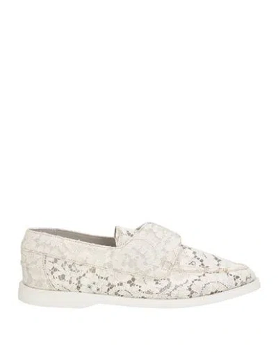 Le Silla Woman Loafers Ivory Size 9 Textile Fibers In White