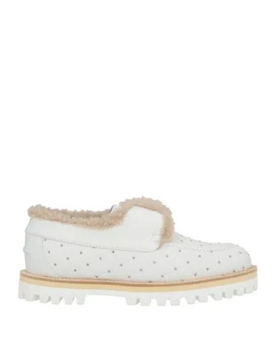 Le Silla Woman Loafers Ivory Size 9.5 Leather In White