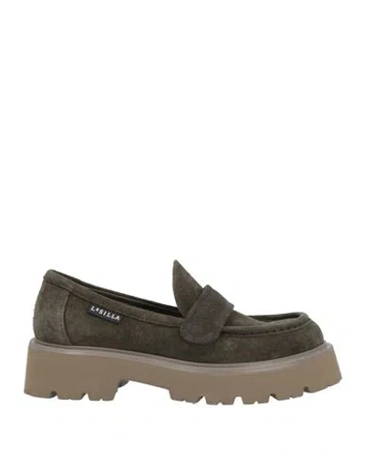 Le Silla Woman Loafers Military Green Size 6 Leather