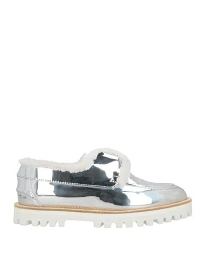 Le Silla Woman Loafers Silver Size 8 Textile Fibers