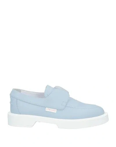 Le Silla Woman Loafers Sky Blue Size 8 Soft Leather